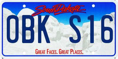 SD license plate 0BKS16