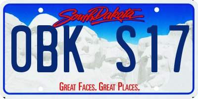SD license plate 0BKS17