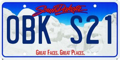 SD license plate 0BKS21