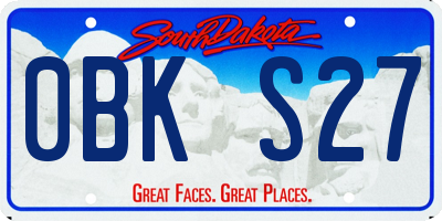 SD license plate 0BKS27