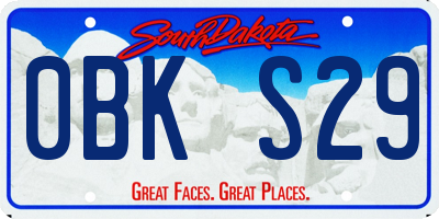 SD license plate 0BKS29
