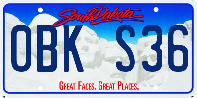 SD license plate 0BKS36