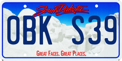 SD license plate 0BKS39