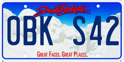 SD license plate 0BKS42