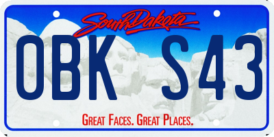 SD license plate 0BKS43