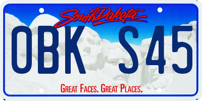 SD license plate 0BKS45
