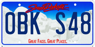 SD license plate 0BKS48