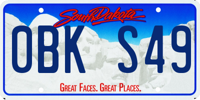 SD license plate 0BKS49