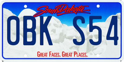 SD license plate 0BKS54