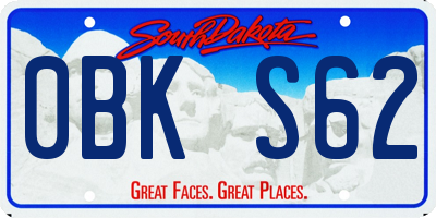 SD license plate 0BKS62