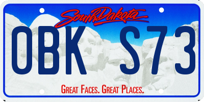 SD license plate 0BKS73