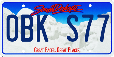 SD license plate 0BKS77