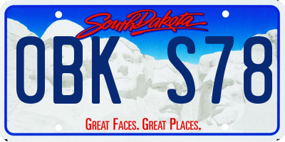 SD license plate 0BKS78