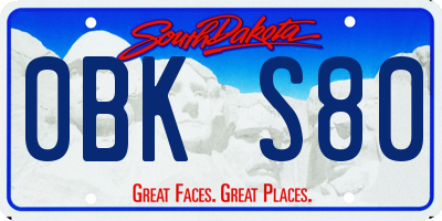 SD license plate 0BKS80
