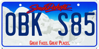 SD license plate 0BKS85