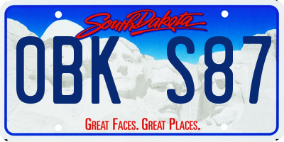 SD license plate 0BKS87