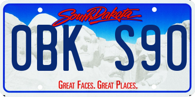 SD license plate 0BKS90