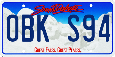 SD license plate 0BKS94