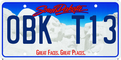 SD license plate 0BKT13