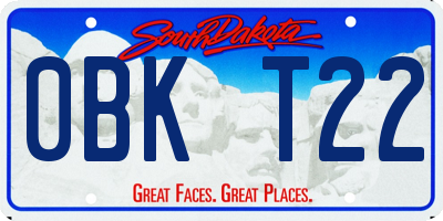 SD license plate 0BKT22