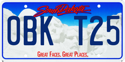 SD license plate 0BKT25