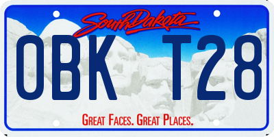 SD license plate 0BKT28