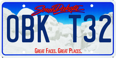 SD license plate 0BKT32