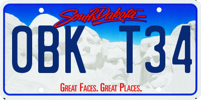 SD license plate 0BKT34