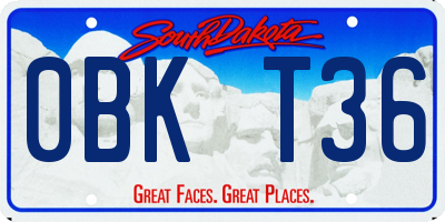 SD license plate 0BKT36