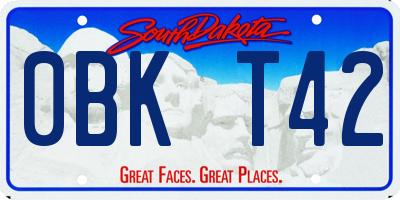 SD license plate 0BKT42