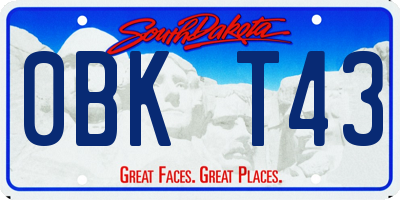 SD license plate 0BKT43
