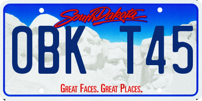 SD license plate 0BKT45