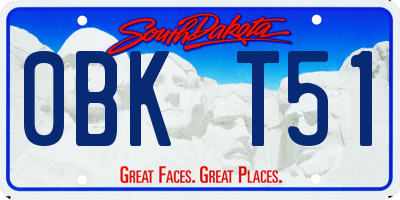 SD license plate 0BKT51