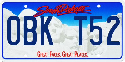 SD license plate 0BKT52