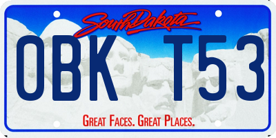 SD license plate 0BKT53