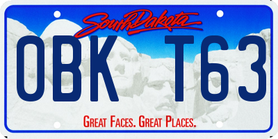 SD license plate 0BKT63