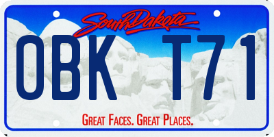 SD license plate 0BKT71