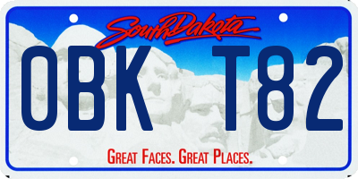 SD license plate 0BKT82