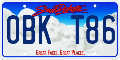SD license plate 0BKT86
