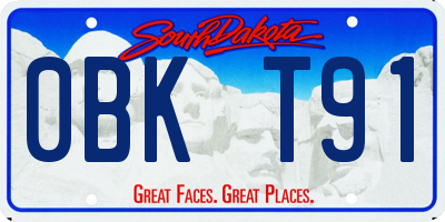 SD license plate 0BKT91