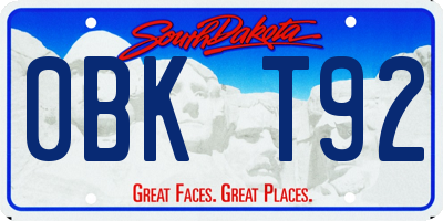 SD license plate 0BKT92