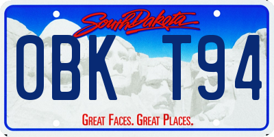 SD license plate 0BKT94