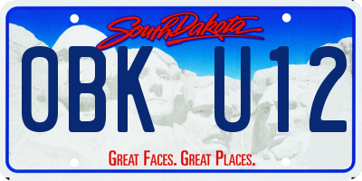 SD license plate 0BKU12