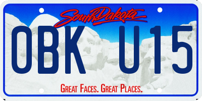 SD license plate 0BKU15