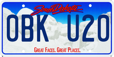 SD license plate 0BKU20