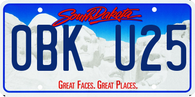 SD license plate 0BKU25