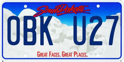 SD license plate 0BKU27