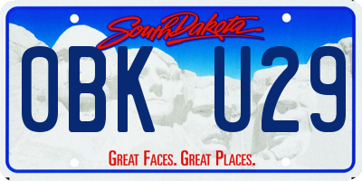 SD license plate 0BKU29