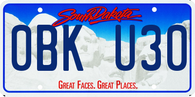 SD license plate 0BKU30