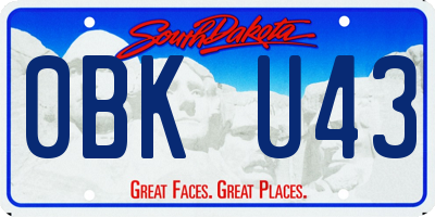 SD license plate 0BKU43